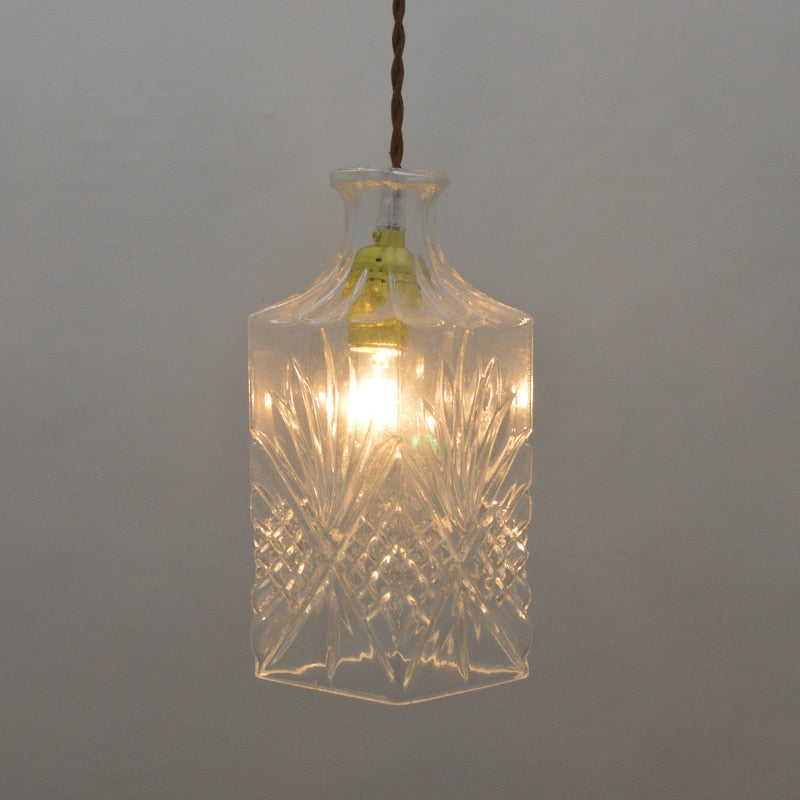 Elva – Lampe LED moderne en bouteille de verre