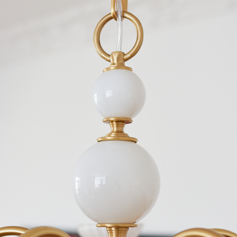 Alaric – Lustre rétro américain en verre crème