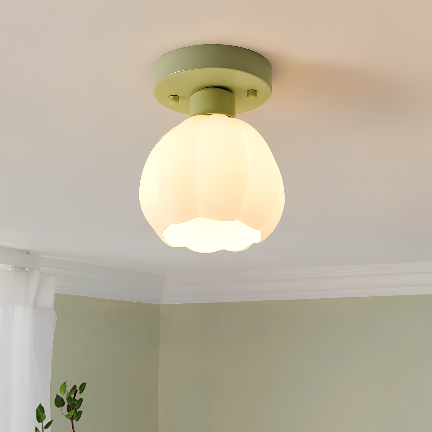 Amora – Lampe Plafond Citrouille Crème