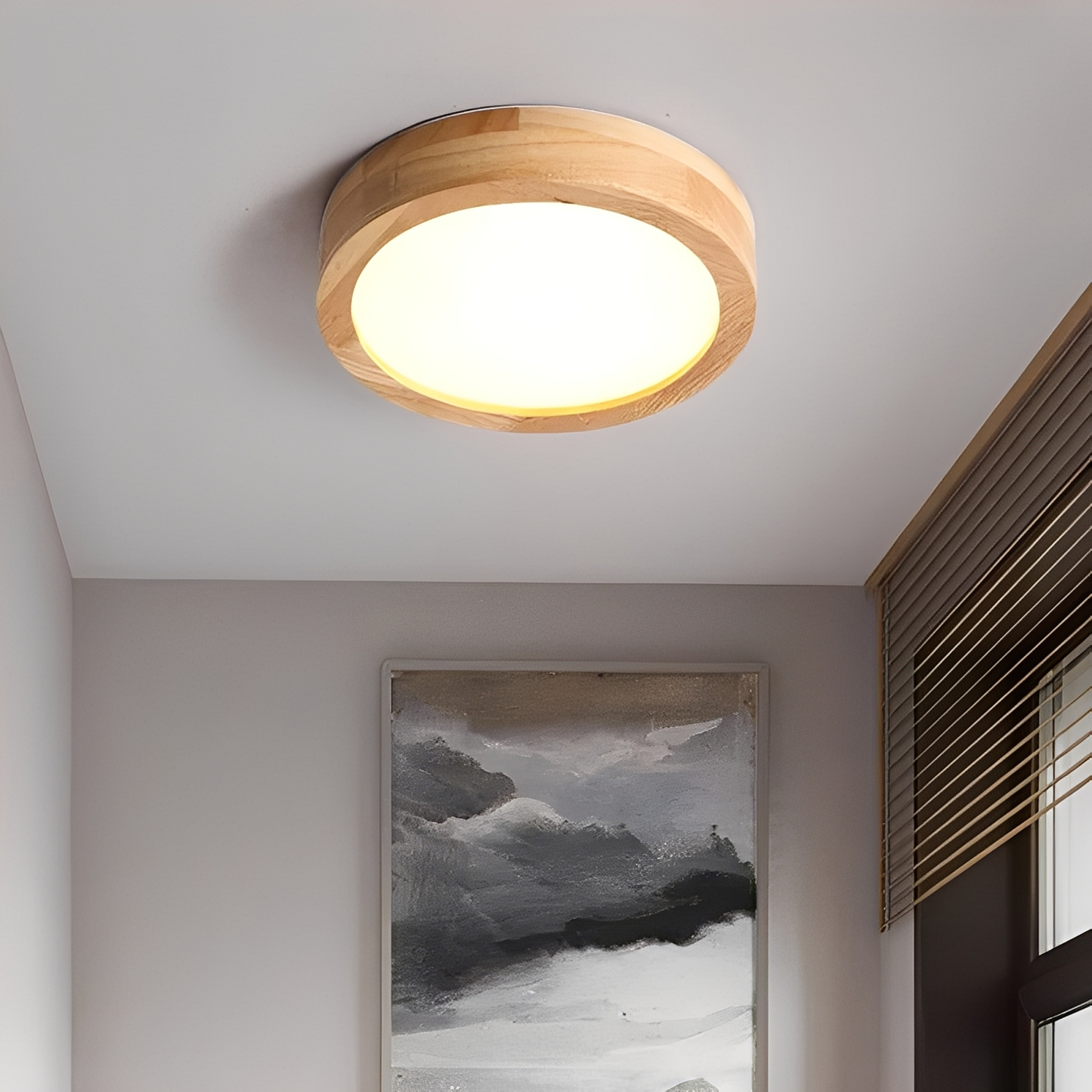 Airi – Lampe de plafond ronde en bois