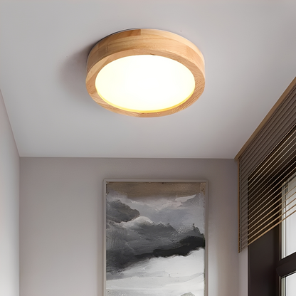 Airi – Lampe de plafond ronde en bois