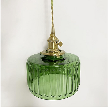 Lyra – Suspension en verre cylindrique vintage