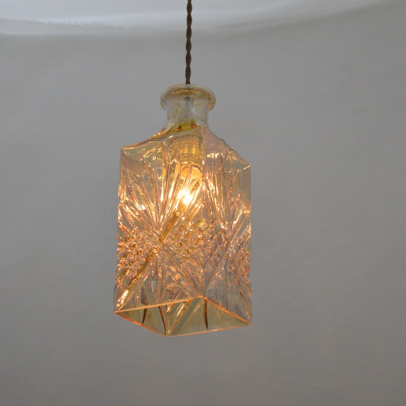 Elva – Lampe LED moderne en bouteille de verre