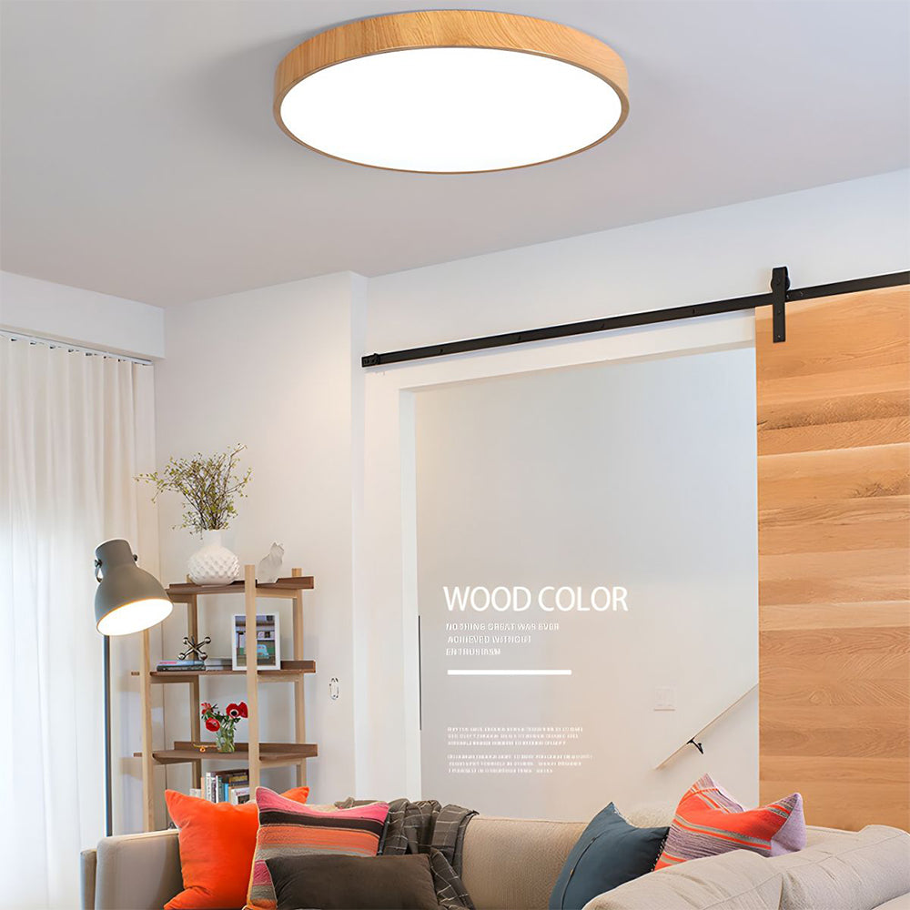 Lian – Plafonnier LED en aspect bois