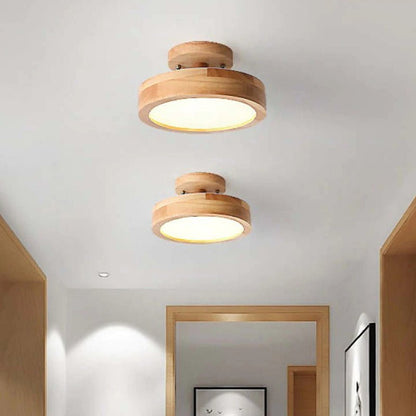 BoisLumineux – Plafonnier moderne en bois avec lumière LED intégrée