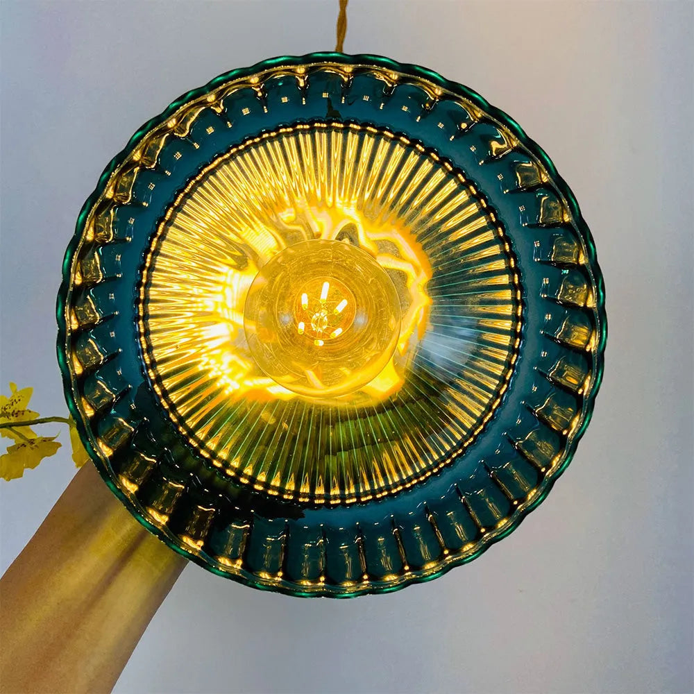 David – Suspension en verre et laiton rétro nordique