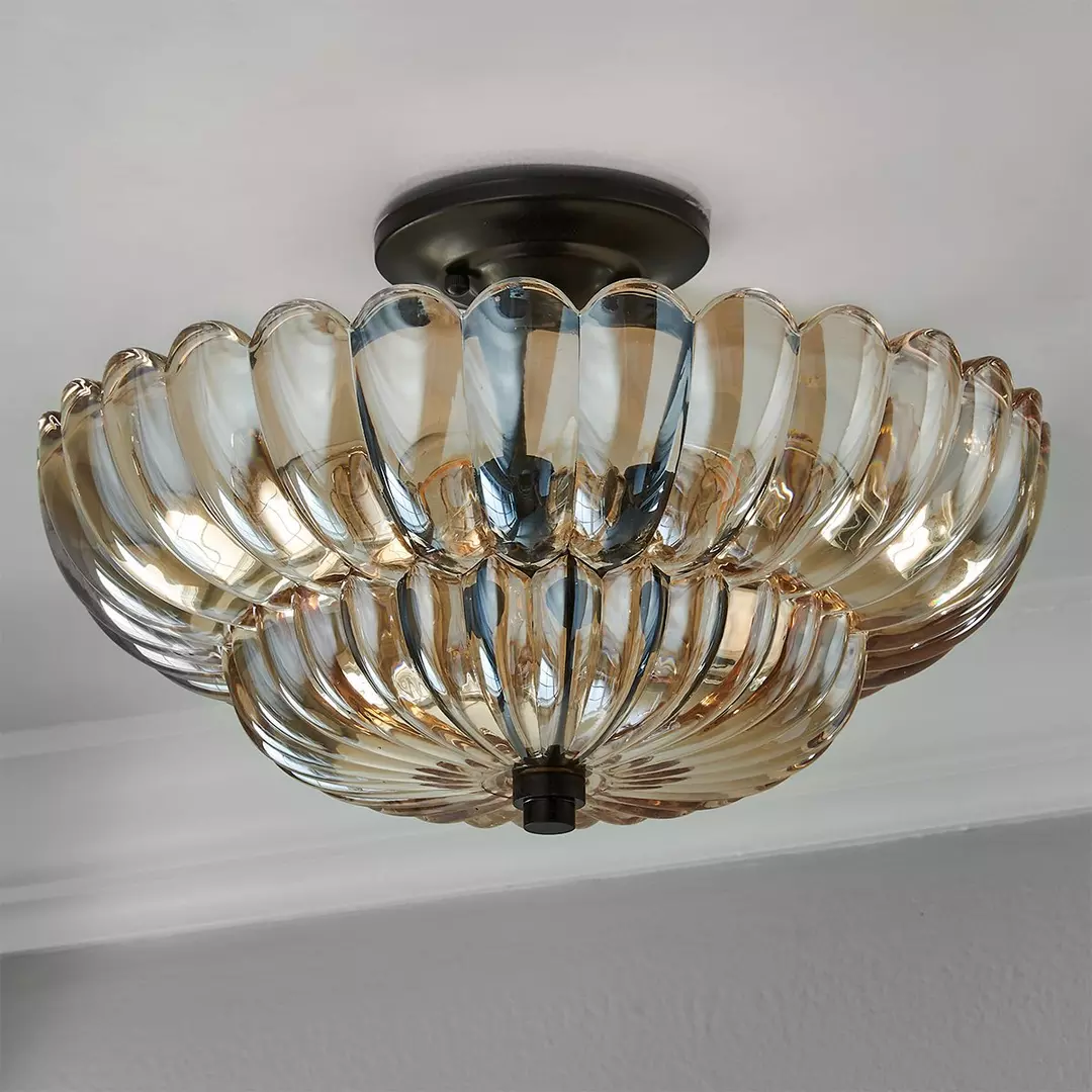 Remi – Plafonnier en Verre Ambré Vintage