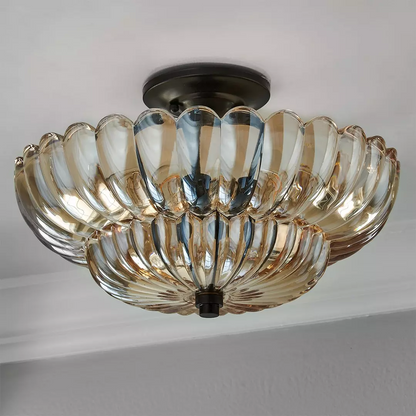 Remi – Plafonnier en Verre Ambré Vintage