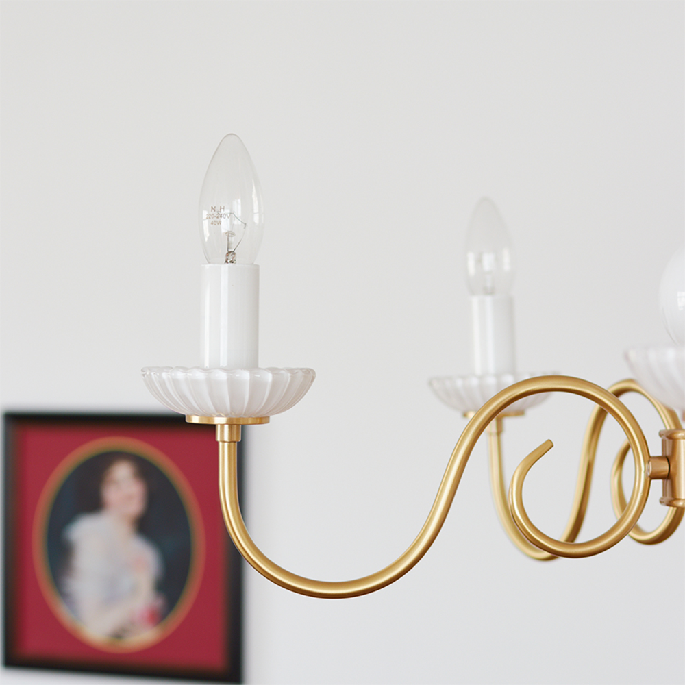 Alaric – Lustre rétro américain en verre crème