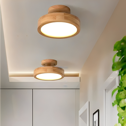 Airi – Lampe de plafond ronde en bois