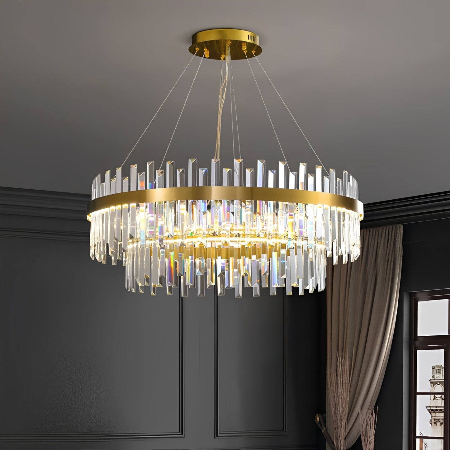 Elliot – Luxueuse Suspension en Cristal Postmoderne