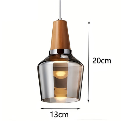 Nozomi – Suspension en bois et verre antique