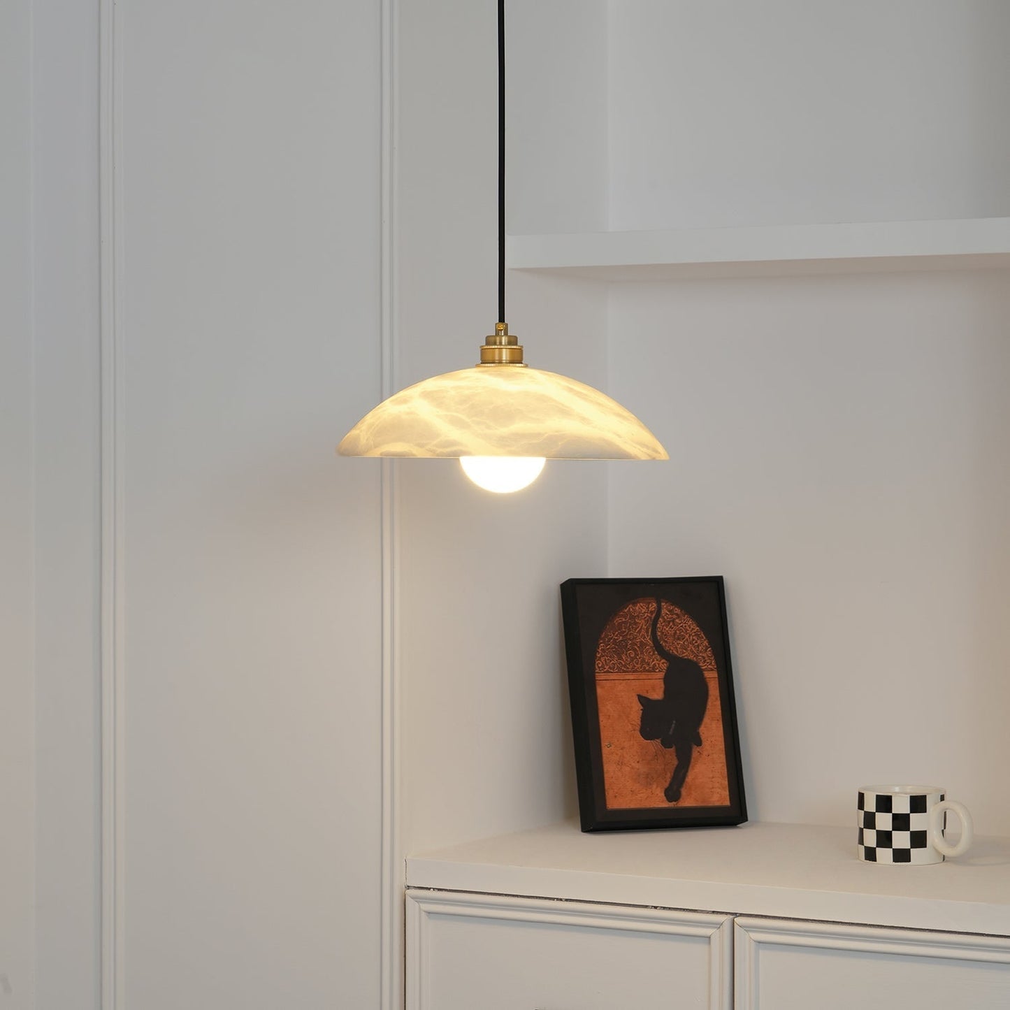 Mark – Pendelleuchte en Alabaster & Laiton