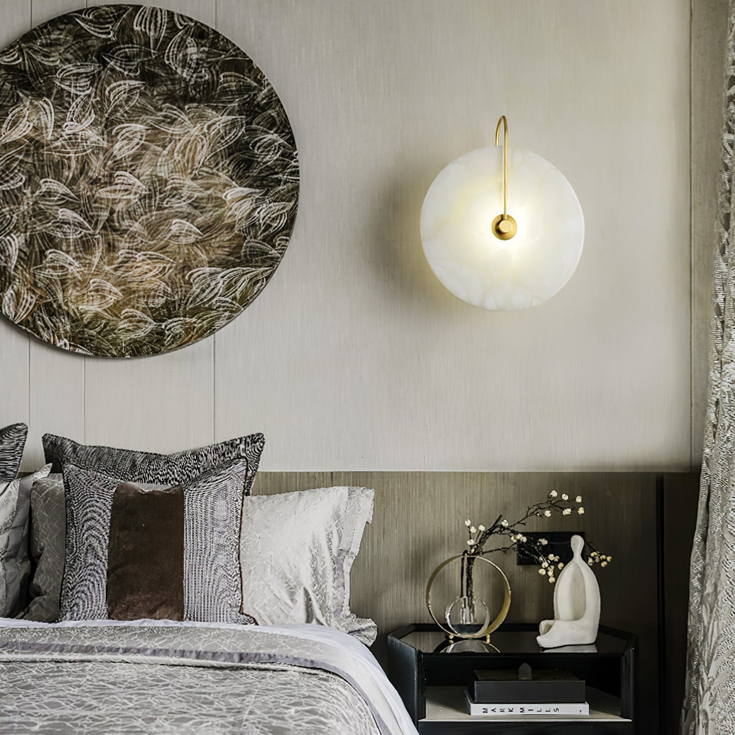 Aveline – Applique LED en pierre d'albâtre
