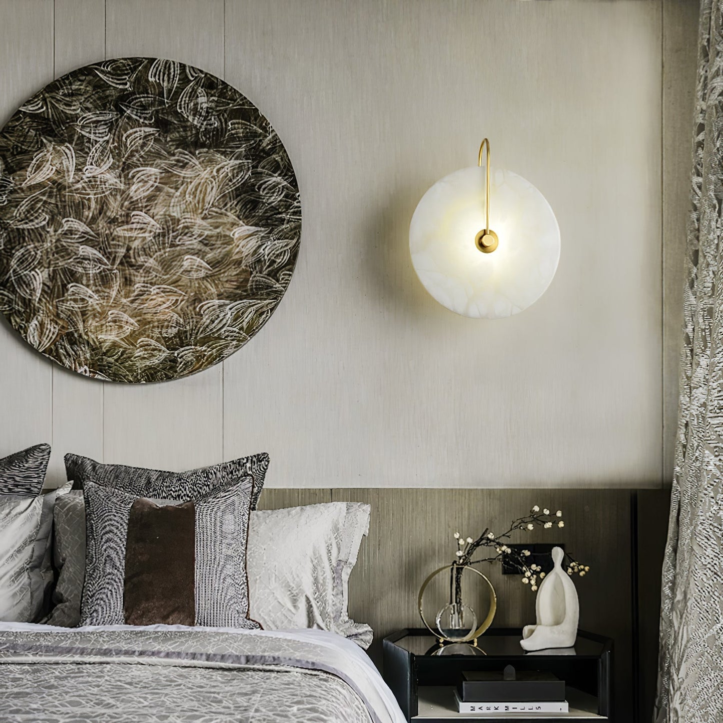 Aveline – Applique LED en pierre d'albâtre