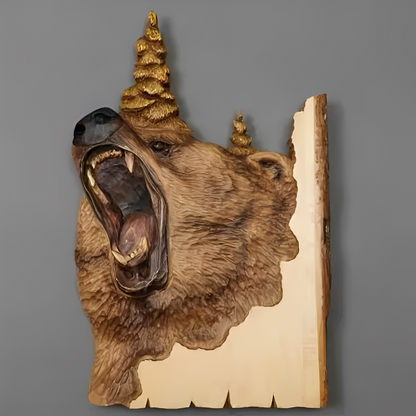 WildWood – Décoration Murale Tête d'Animal Fait Main