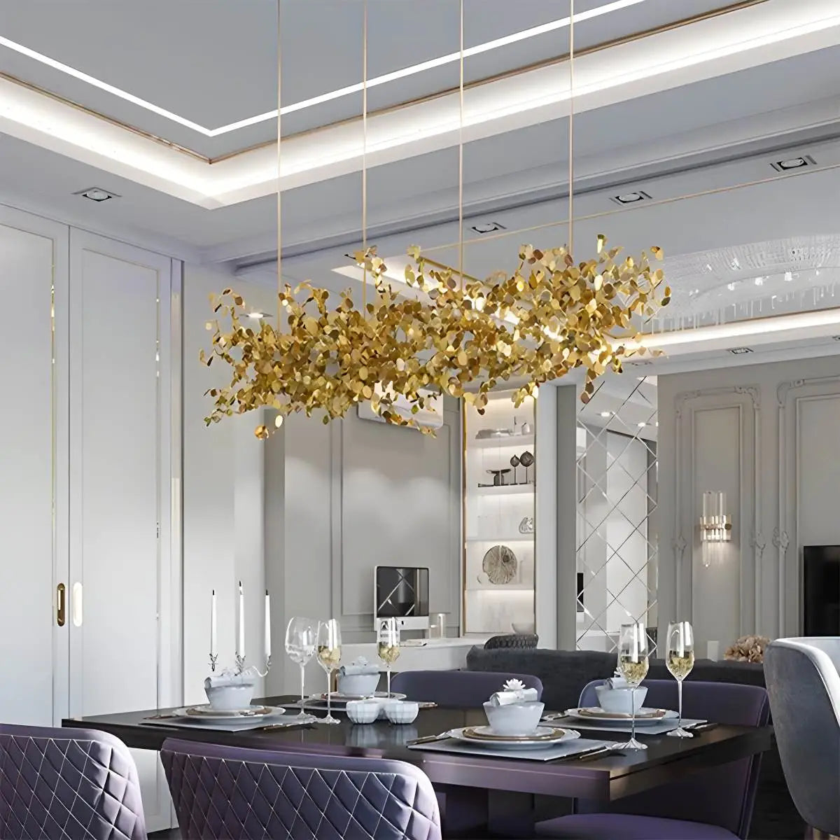 Ayato – Suspension en acier design feuille