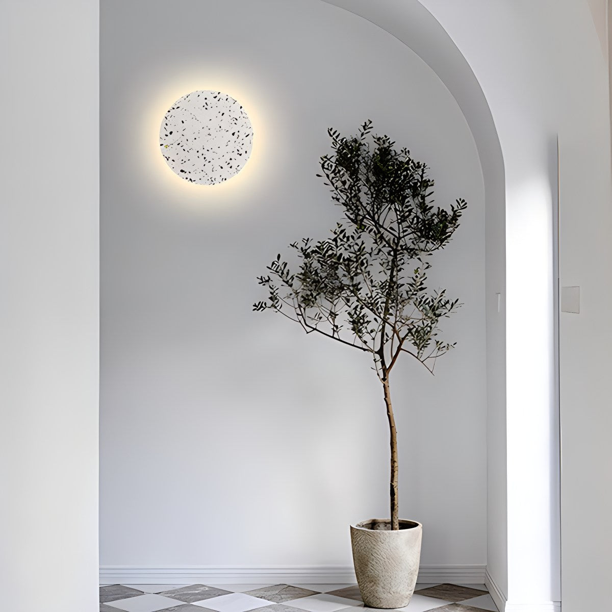 Yura – Applique murale ronde en terrazzo nordique