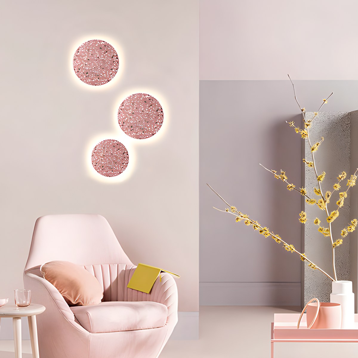 Yura – Applique murale ronde en terrazzo nordique