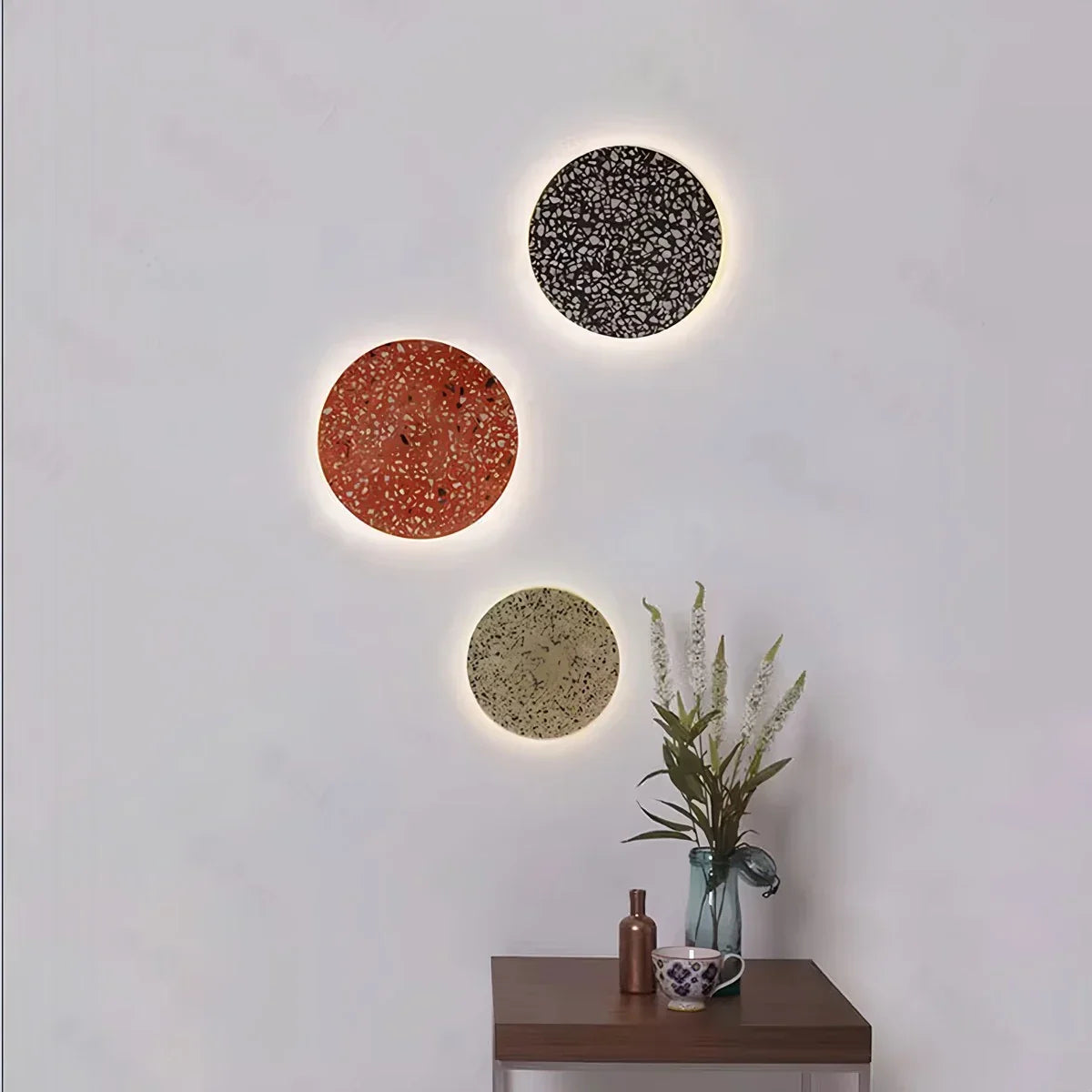 Yura – Applique murale ronde en terrazzo nordique