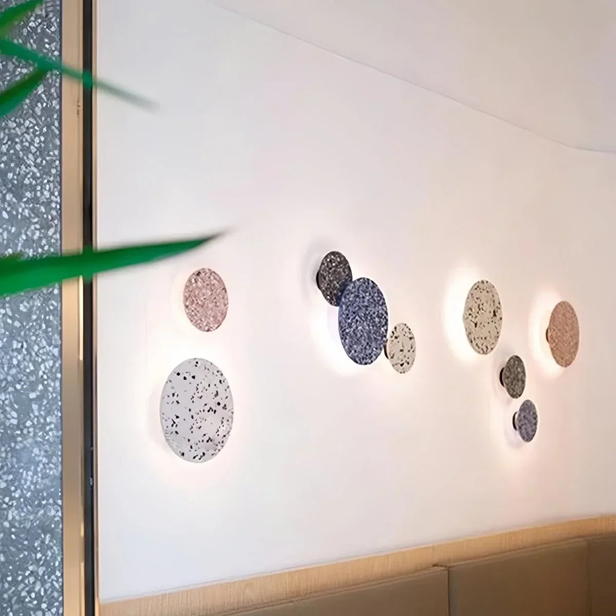 Yura – Applique murale ronde en terrazzo nordique