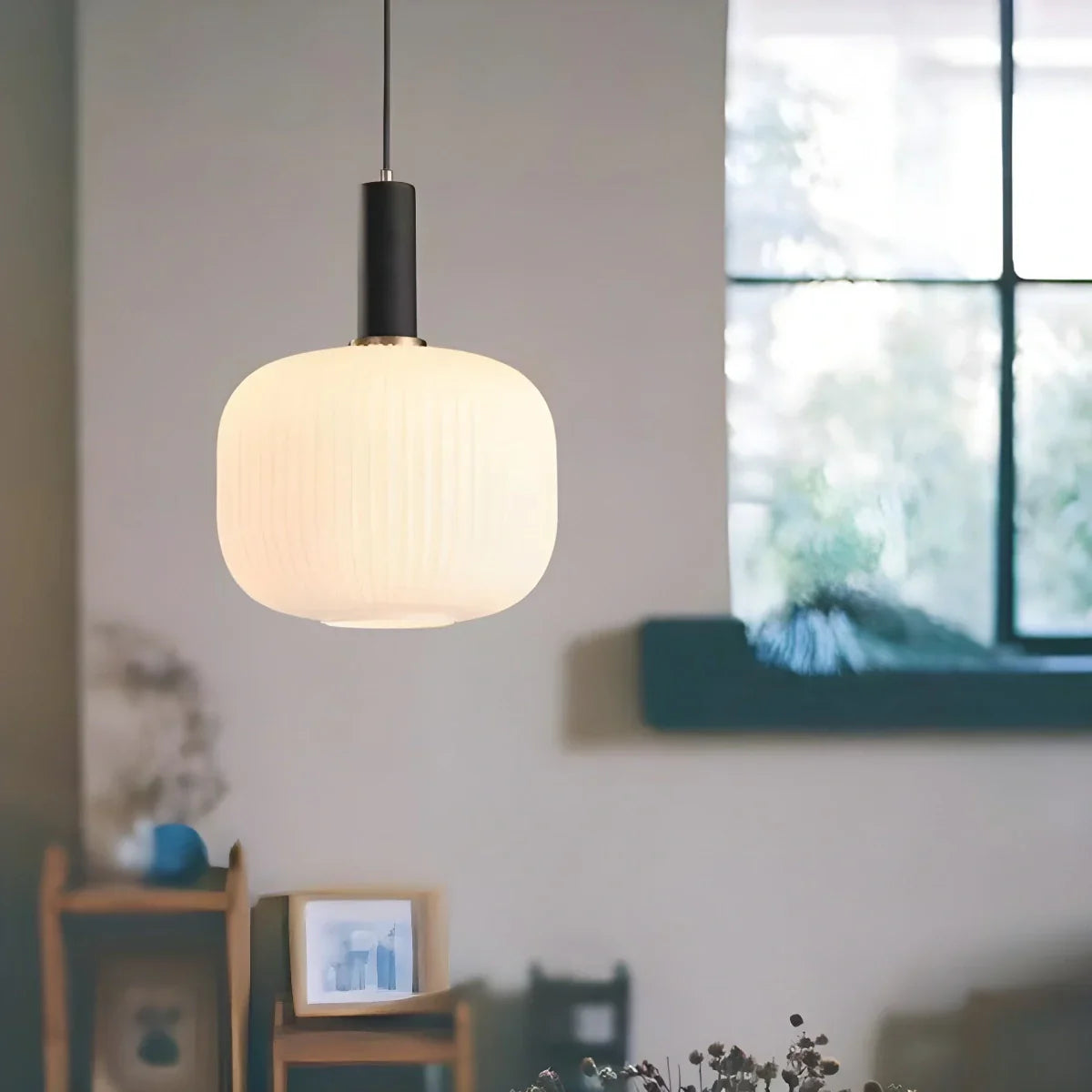 Miyako – Suspension en verre à rayures