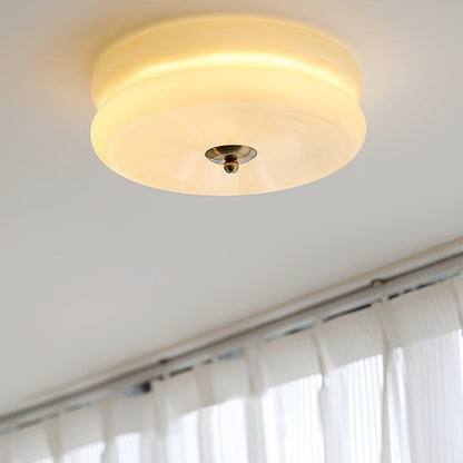 Elon – Lampe de plafond simple en verre crème