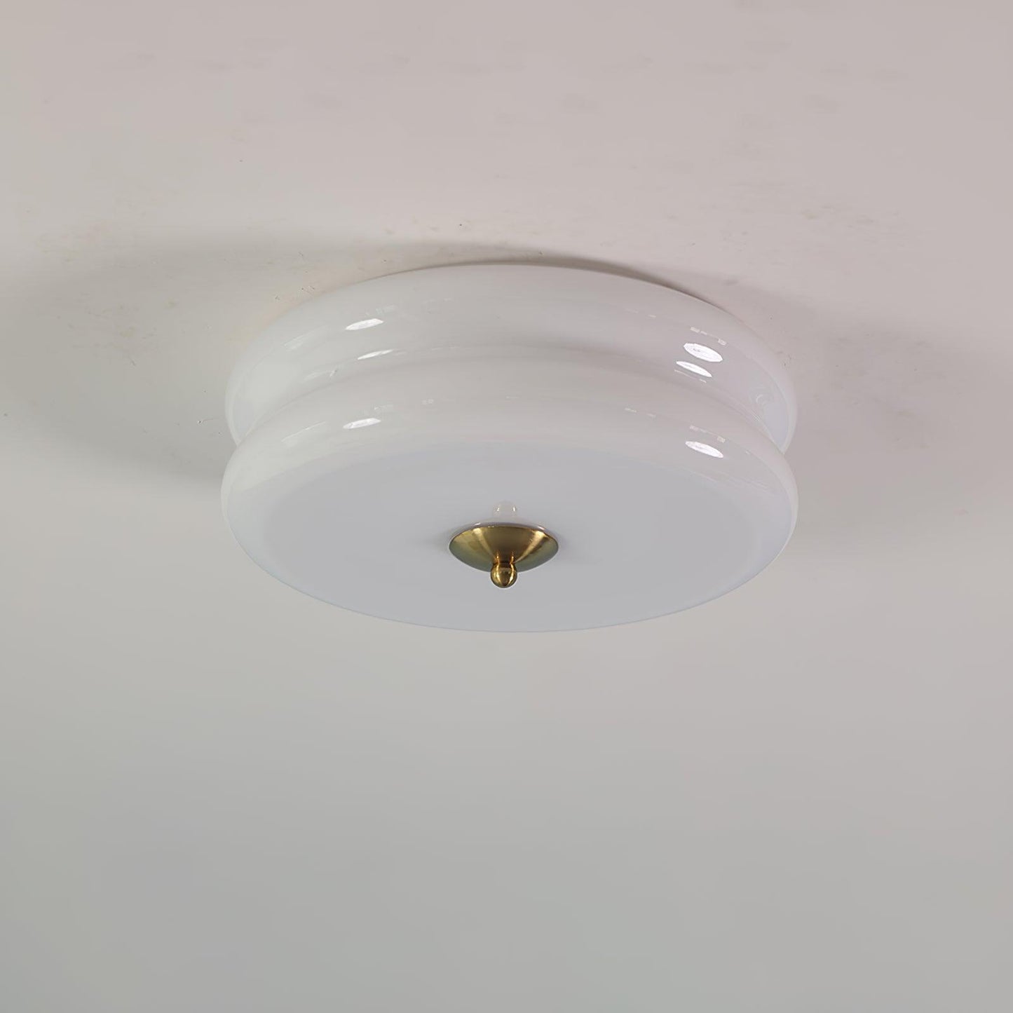 Elon – Lampe de plafond simple en verre crème