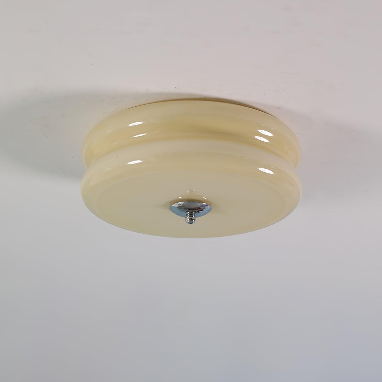 Elon – Lampe de plafond simple en verre crème