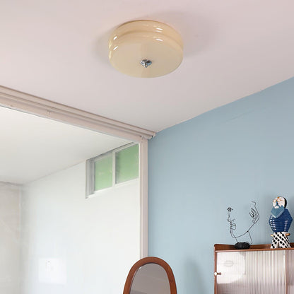 Elon – Lampe de plafond simple en verre crème
