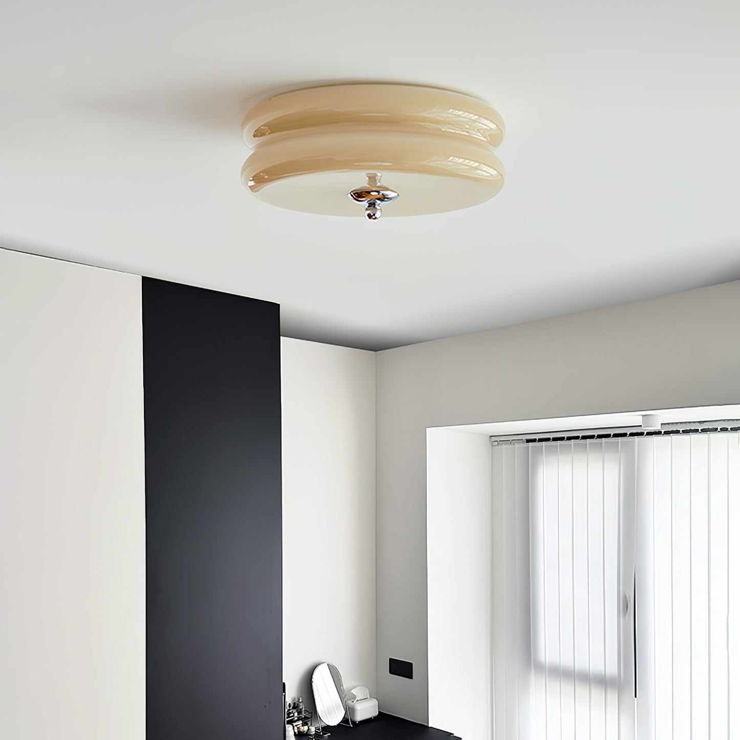 Elon – Lampe de plafond simple en verre crème