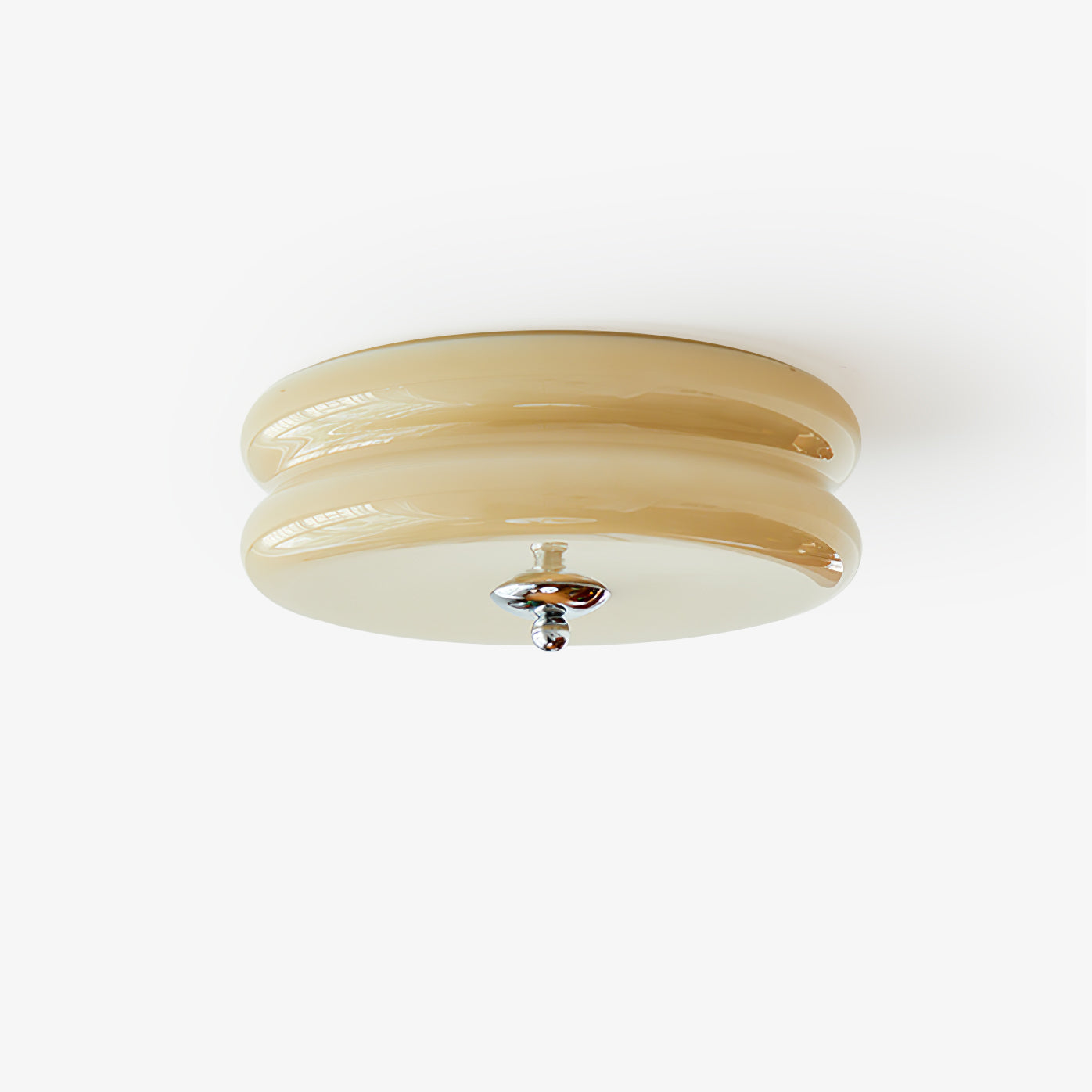Elon – Lampe de plafond simple en verre crème