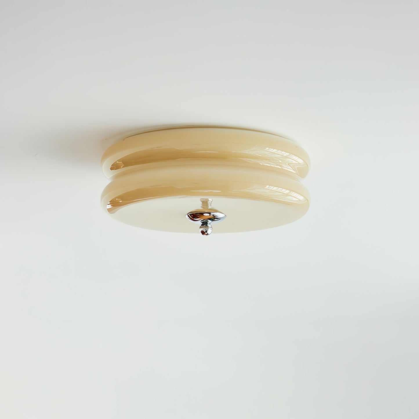 Elon – Lampe de plafond simple en verre crème