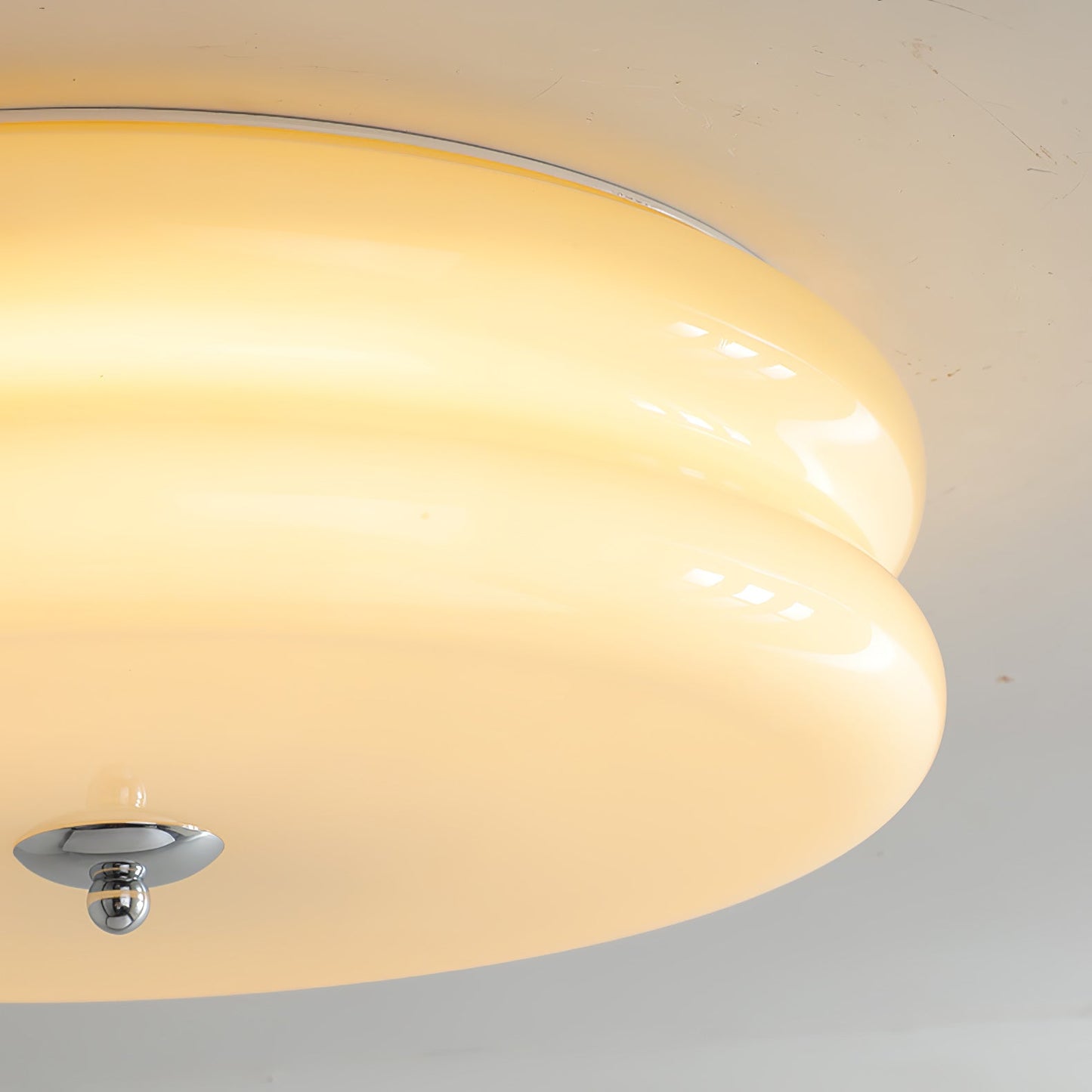 Elon – Lampe de plafond simple en verre crème