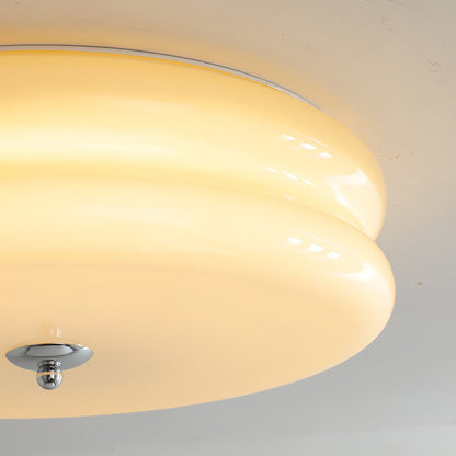 Elon – Lampe de plafond simple en verre crème