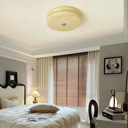Elon – Lampe de plafond simple en verre crème
