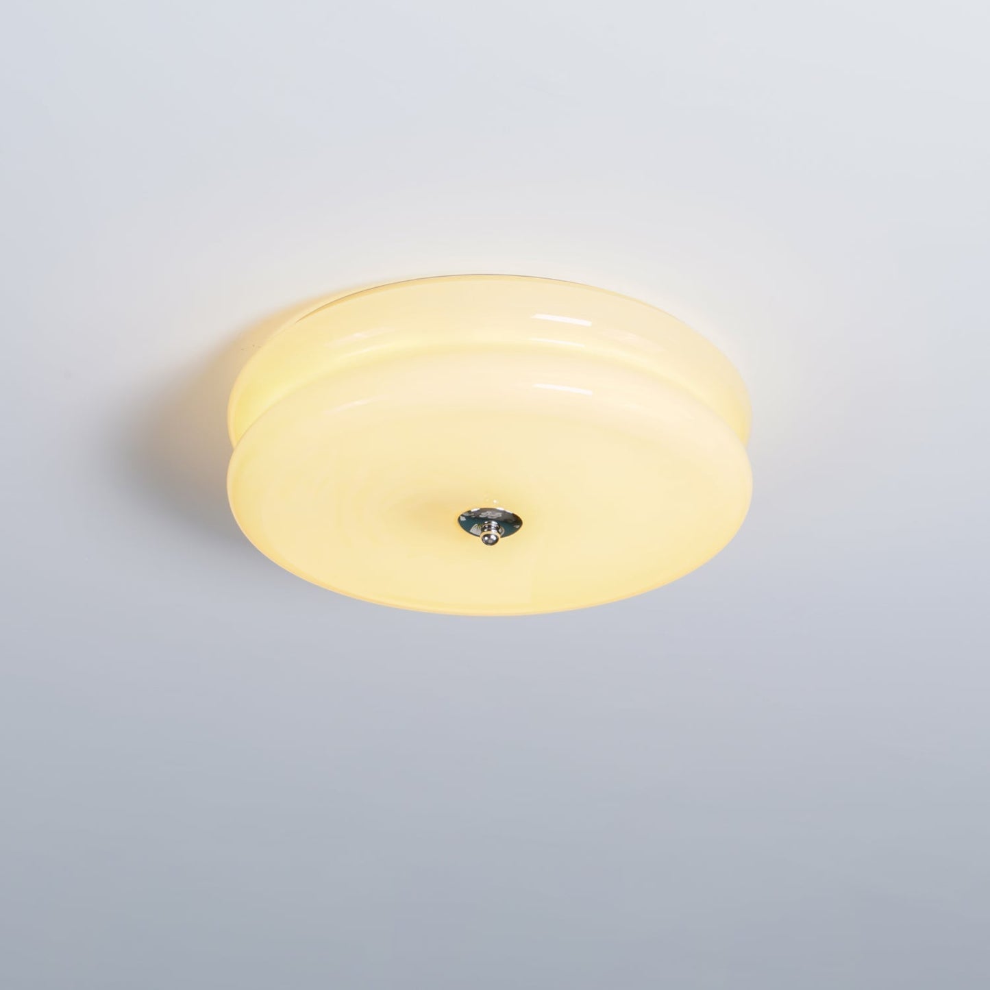Elon – Lampe de plafond simple en verre crème