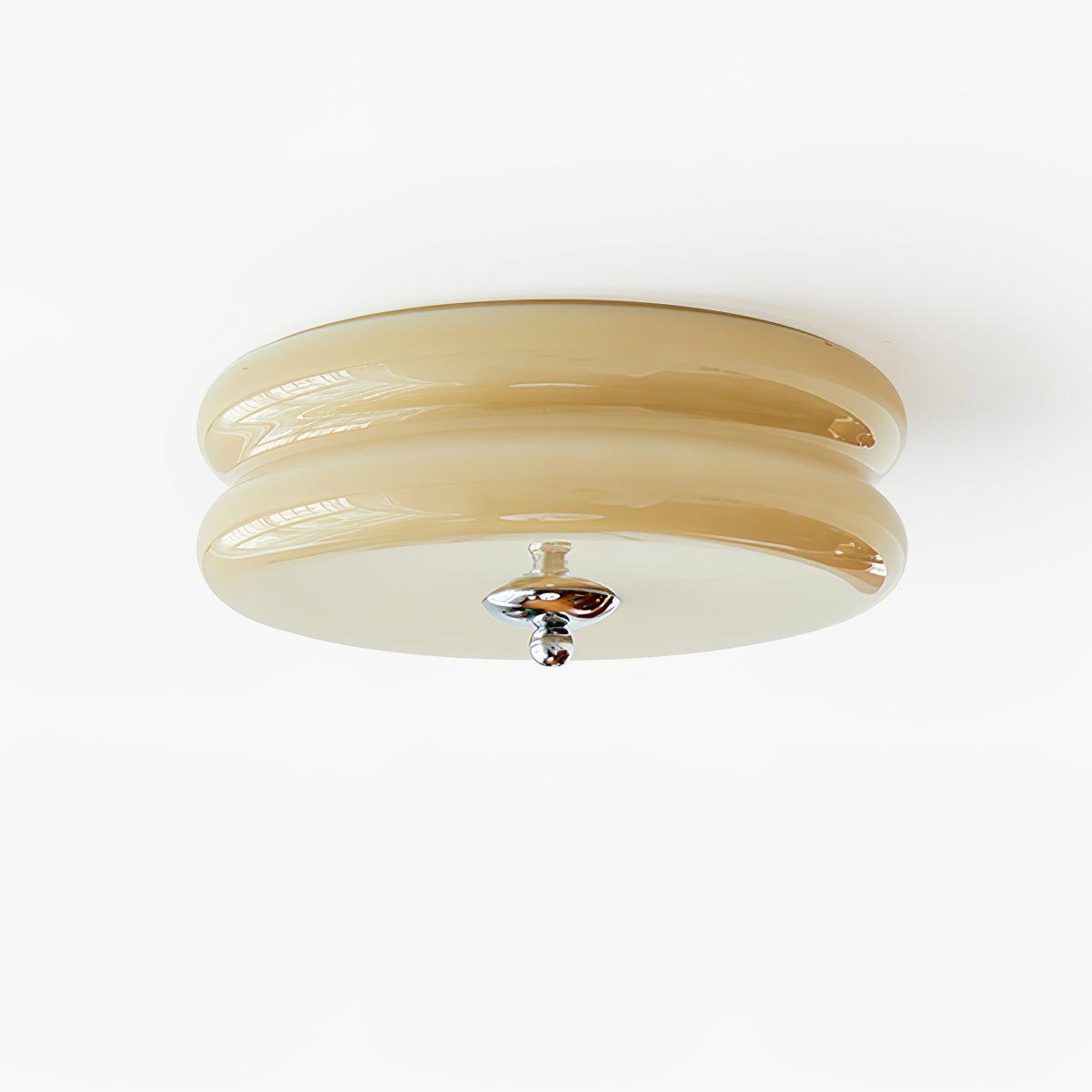 Elon – Lampe de plafond simple en verre crème