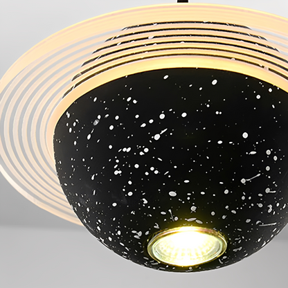 Nova – Lampe suspendue rouge design planète