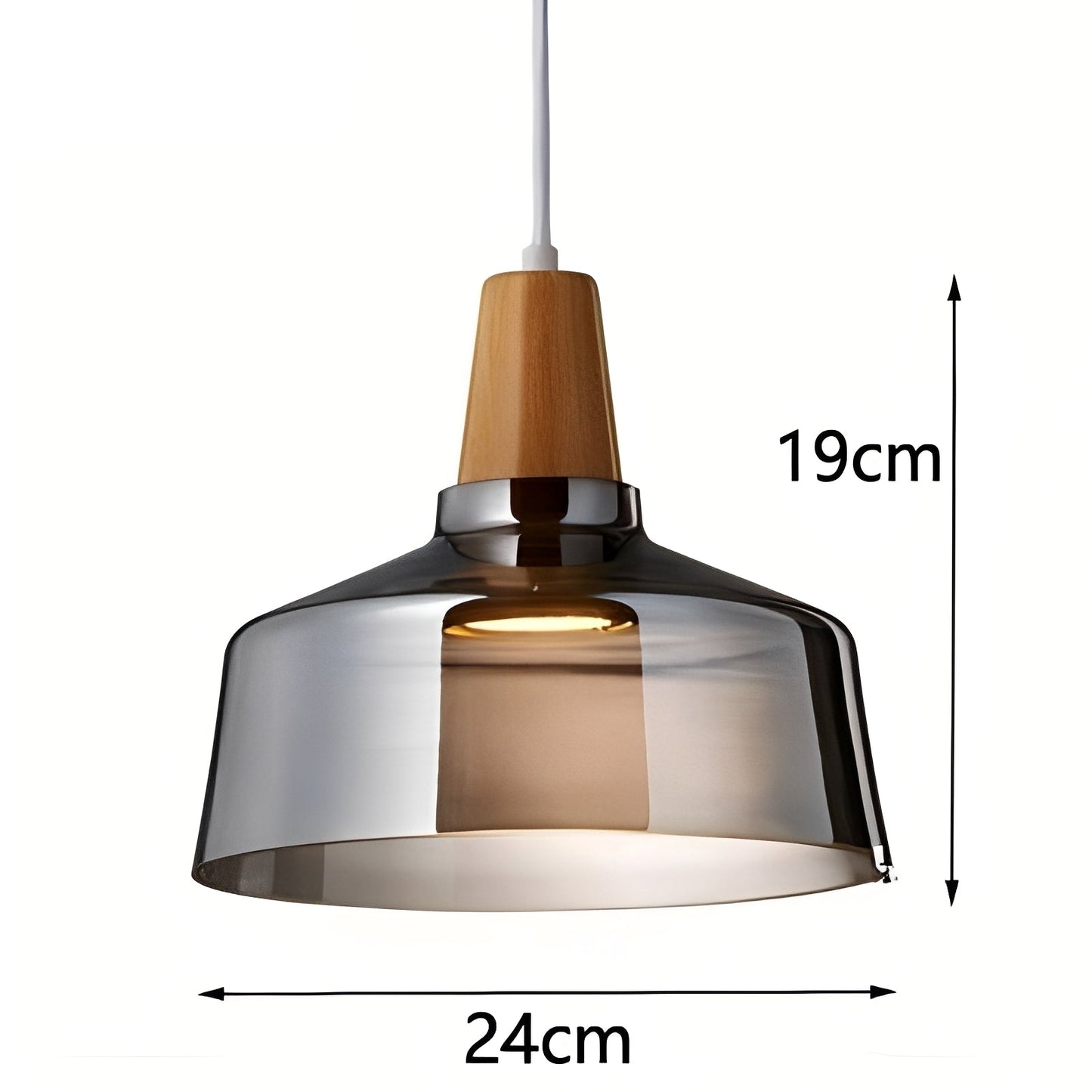 Nozomi – Suspension en bois et verre antique
