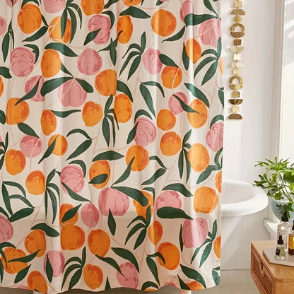 PeachRideau – Rideau de douche au motif pêche pastel