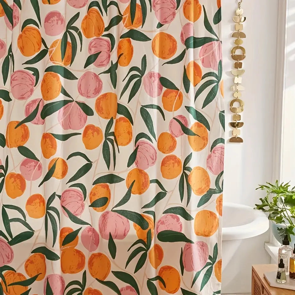 PeachRideau – Rideau de douche au motif pêche pastel