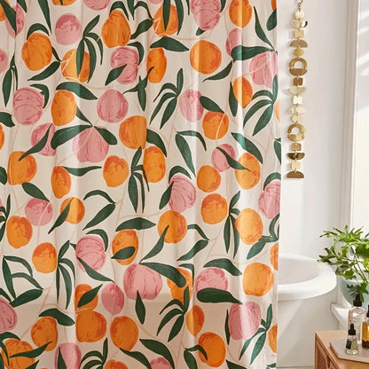 PeachRideau – Rideau de douche au motif pêche pastel