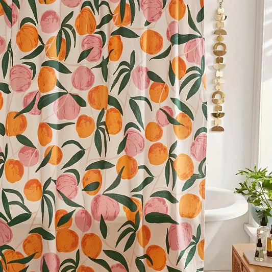 PeachRideau – Rideau de douche au motif pêche pastel
