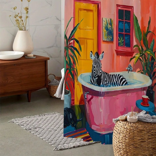 Marlow – Rideau de douche imperméable avec motif de baignoire