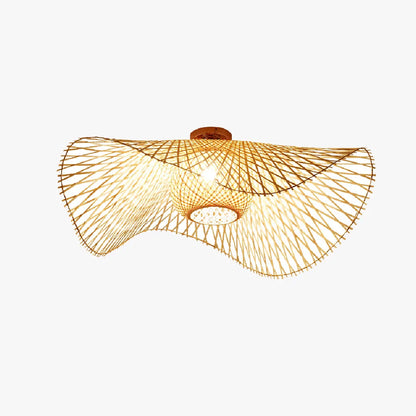 Nami – Lampe de Plafond Vagues en Bambou Japonaises