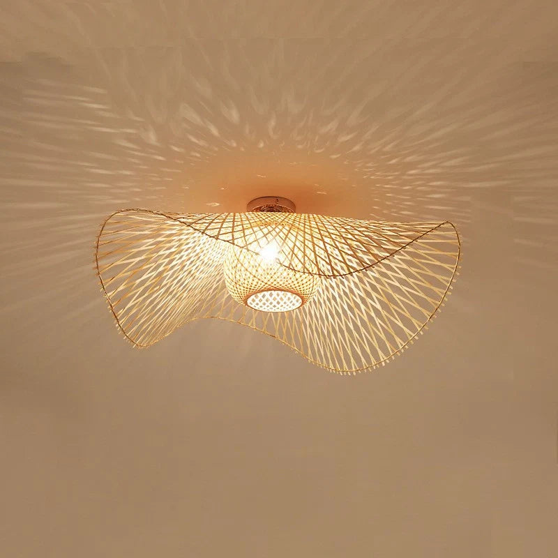 Nami – Lampe de Plafond Vagues en Bambou Japonaises