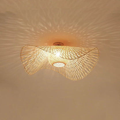 Nami – Lampe de Plafond Vagues en Bambou Japonaises
