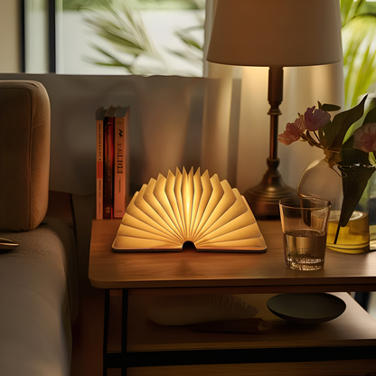 Levin – Lampe de nuit LED pliable en similicuir