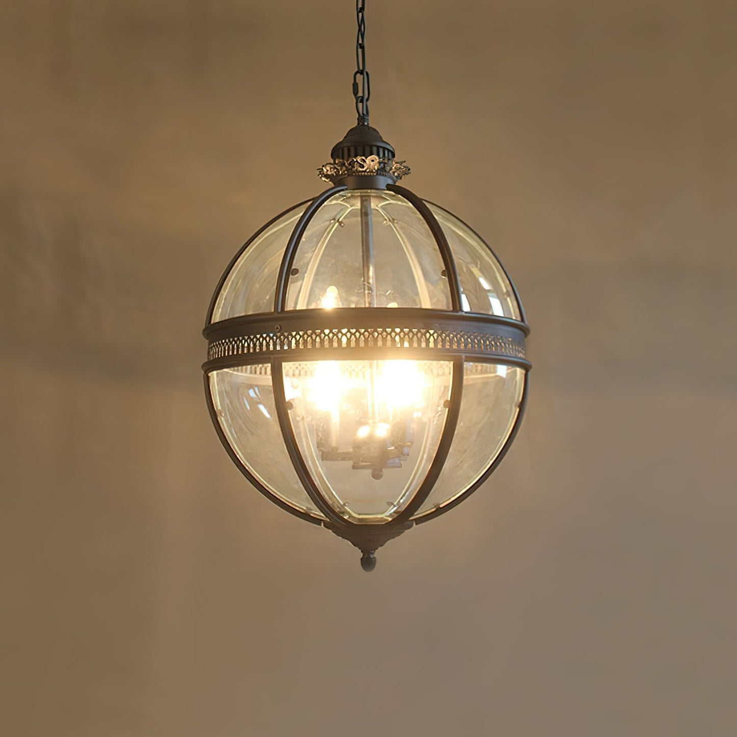 Gideon – Lustre en Verre Rond Retro